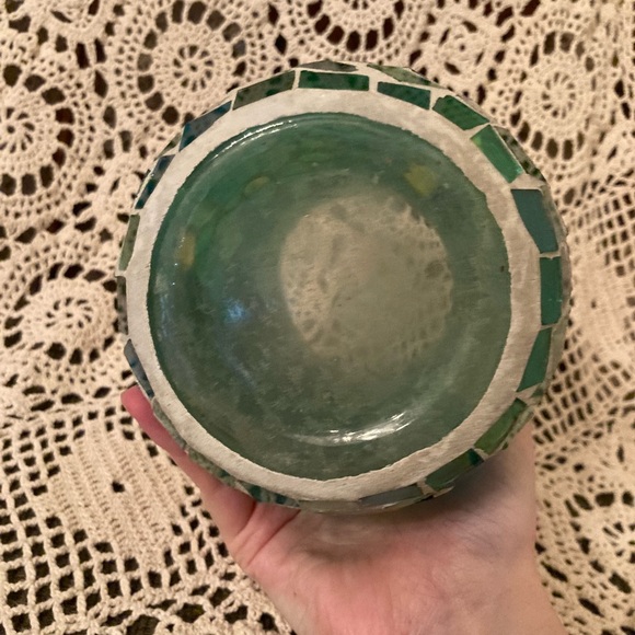 Green Mosaic Tile Style Craft Vase - Picture 10 of 13